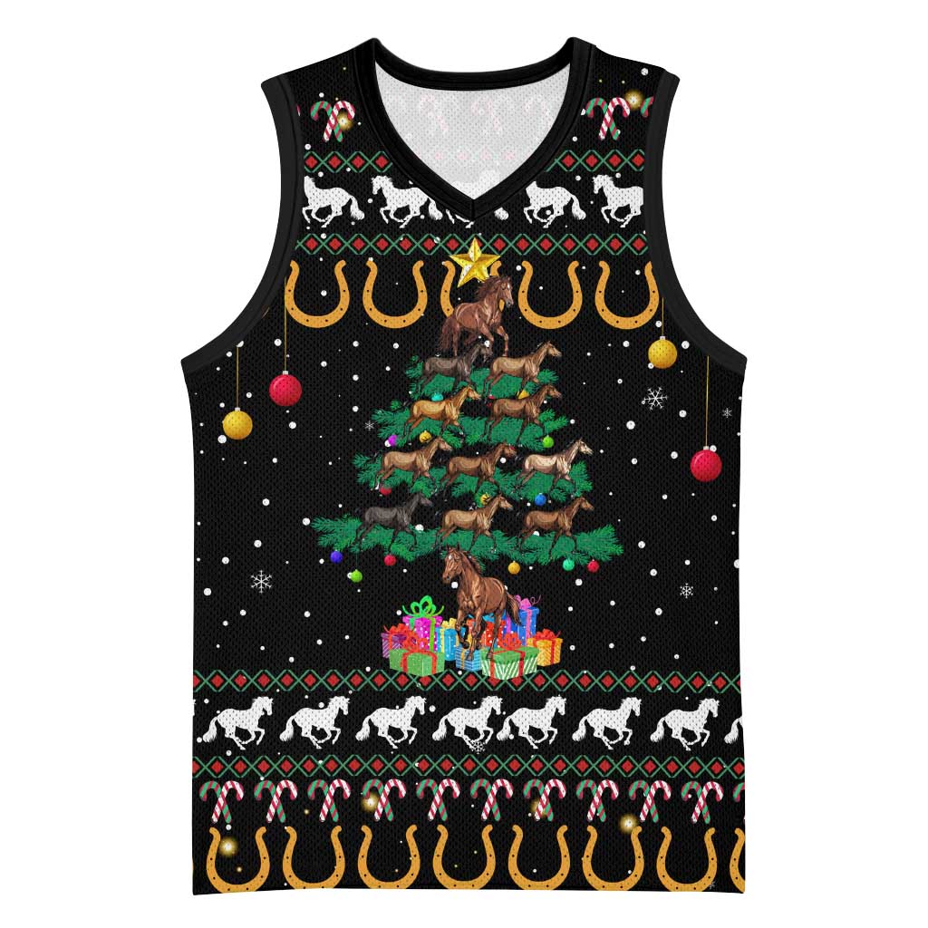 Horse Christmas Tree Christmas Design Basketball Jersey Xmas Holiday Patterns - Wonder Print Shop