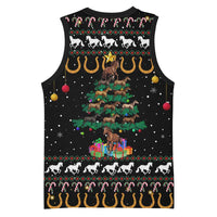 Horse Christmas Tree Christmas Design Basketball Jersey Xmas Holiday Patterns - Wonder Print Shop