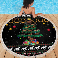Horse Christmas Tree Christmas Design Beach Blanket Xmas Holiday Patterns - Wonder Print Shop