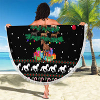 Horse Christmas Tree Christmas Design Beach Blanket Xmas Holiday Patterns - Wonder Print Shop