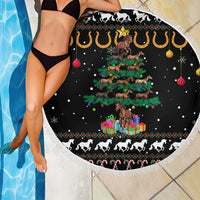 Horse Christmas Tree Christmas Design Beach Blanket Xmas Holiday Patterns - Wonder Print Shop