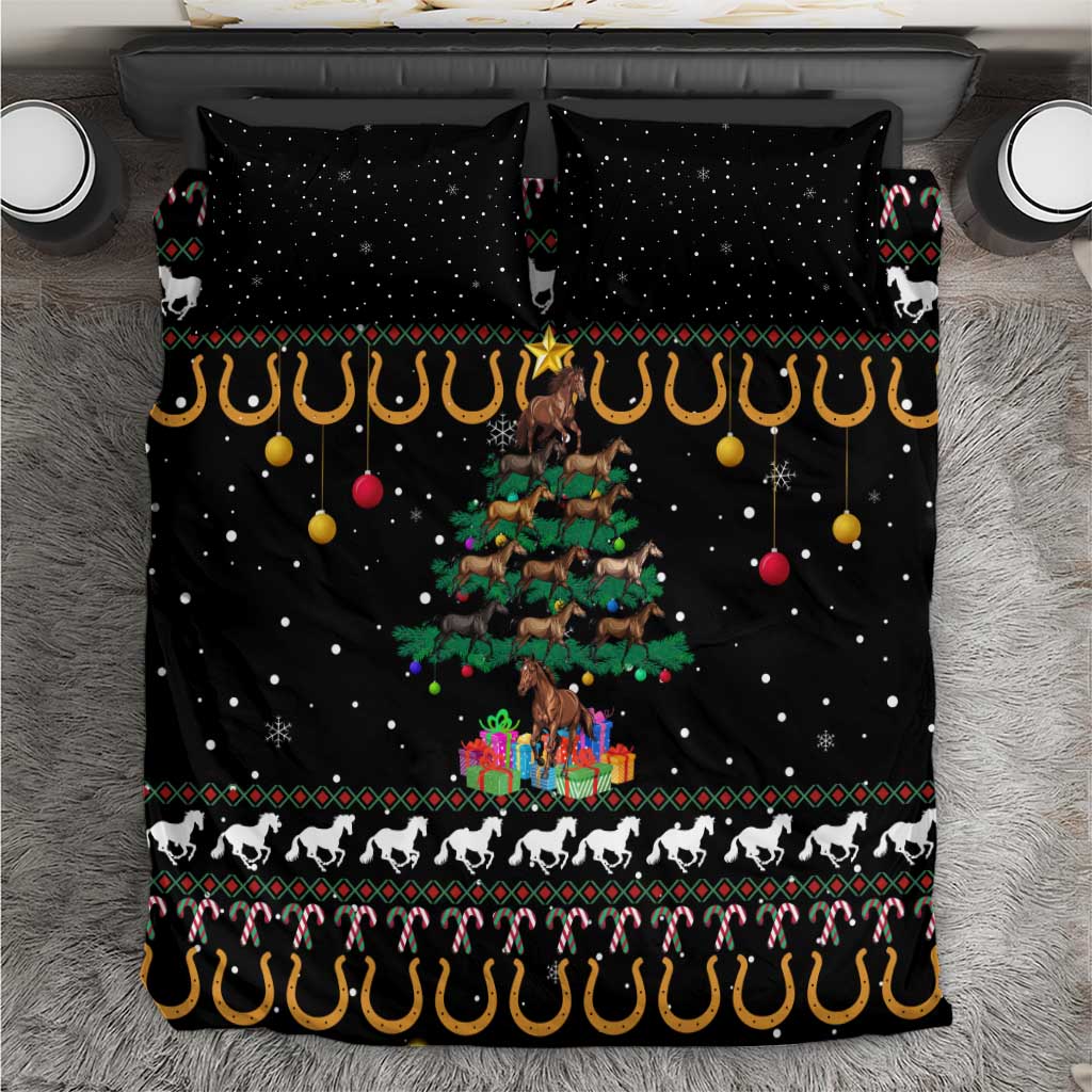 Horse Christmas Tree Christmas Design Bedding Set Xmas Holiday Patterns - Wonder Print Shop