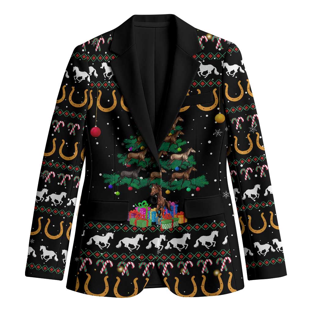 Horse Christmas Tree Christmas Design Blazer Xmas Holiday Patterns - Wonder Print Shop
