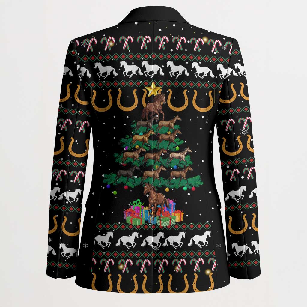 Horse Christmas Tree Christmas Design Blazer Xmas Holiday Patterns - Wonder Print Shop