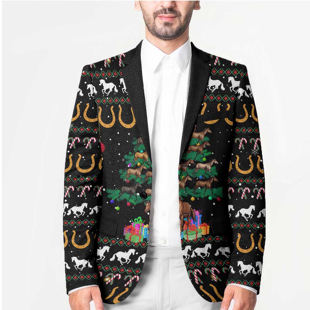 Horse Christmas Tree Christmas Design Blazer Xmas Holiday Patterns - Wonder Print Shop