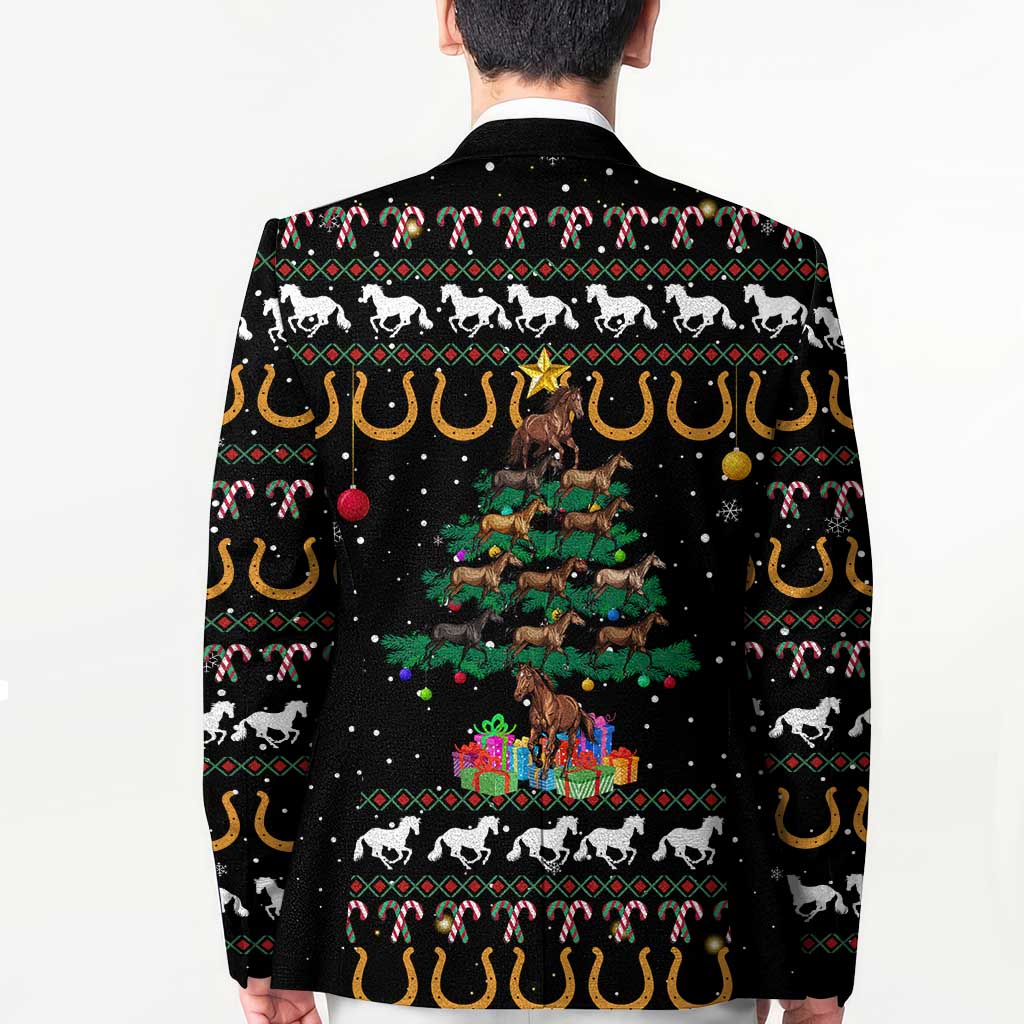 Horse Christmas Tree Christmas Design Blazer Xmas Holiday Patterns - Wonder Print Shop