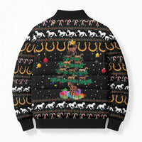 Horse Christmas Tree Christmas Design Bomber Puffer Jacket Xmas Holiday Patterns - Wonder Print Shop