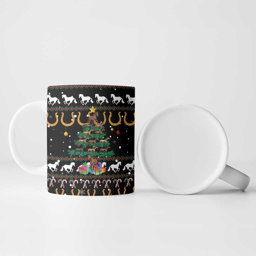 Horse Christmas Tree Christmas Design Ceramic Mug Xmas Holiday Patterns - Wonder Print Shop