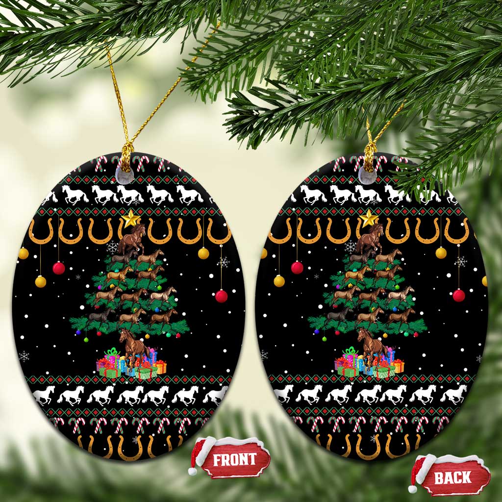 Horse Christmas Tree Christmas Design Ceramic Ornament Xmas Holiday Patterns - Wonder Print Shop