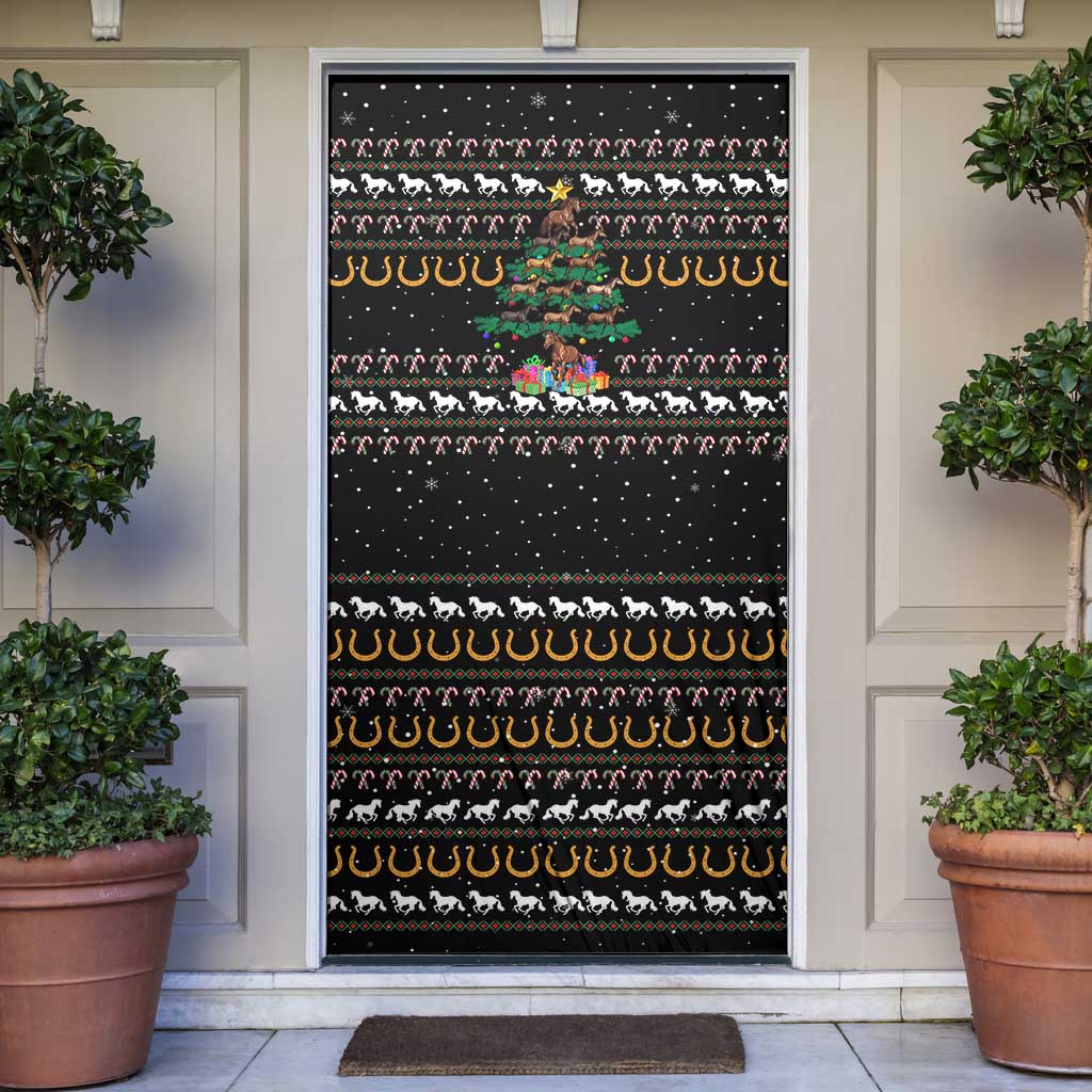 Horse Christmas Tree Christmas Design Door Cover Xmas Holiday Patterns - Wonder Print Shop