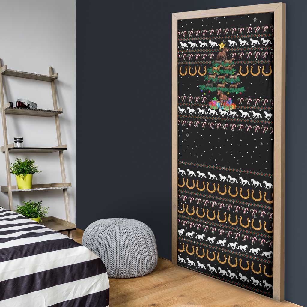 Horse Christmas Tree Christmas Design Door Cover Xmas Holiday Patterns - Wonder Print Shop