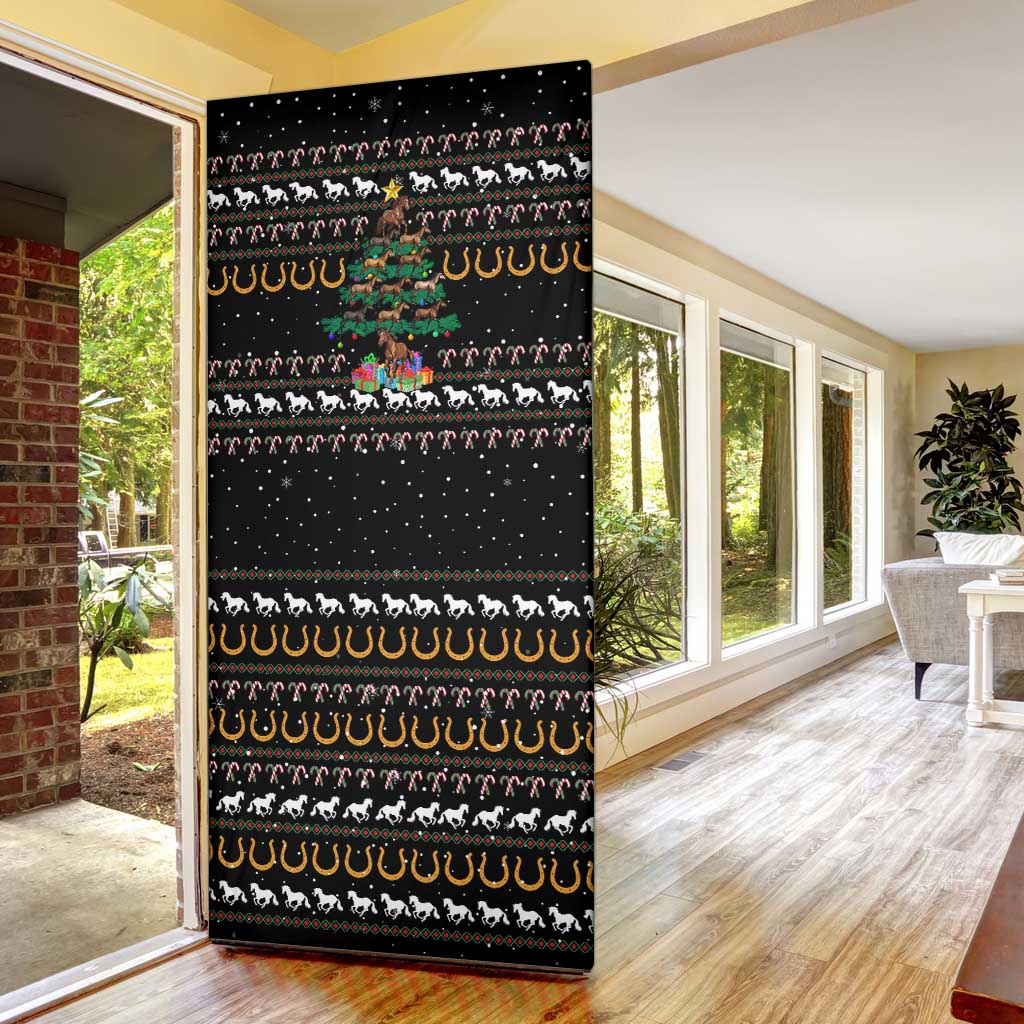 Horse Christmas Tree Christmas Design Door Cover Xmas Holiday Patterns - Wonder Print Shop