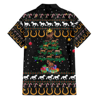 Horse Christmas Tree Christmas Design Family Matching Long Sleeve Bodycon Dress and Hawaiian Shirt Xmas Holiday Patterns - Wonder Print Shop