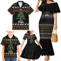 Horse Christmas Tree Christmas Design Family Matching Mermaid Dress and Hawaiian Shirt Xmas Holiday Patterns - Wonder Print Shop
