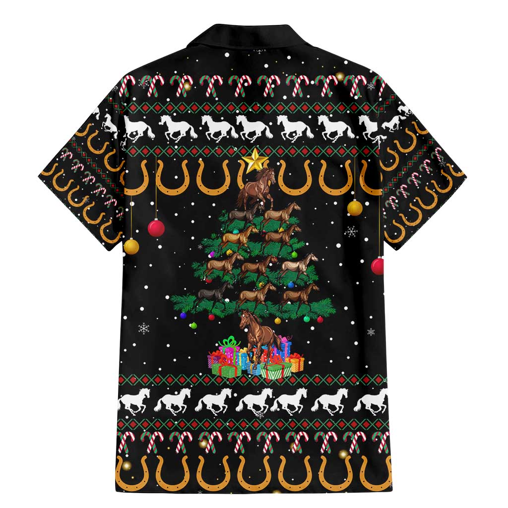 Horse Christmas Tree Christmas Design Family Matching Mermaid Dress and Hawaiian Shirt Xmas Holiday Patterns - Wonder Print Shop
