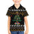Horse Christmas Tree Christmas Design Family Matching Off The Shoulder Long Sleeve Dress and Hawaiian Shirt Xmas Holiday Patterns - Wonder Print Shop