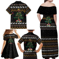 Horse Christmas Tree Christmas Design Family Matching Off Shoulder Maxi Dress and Hawaiian Shirt Xmas Holiday Patterns - Wonder Print Shop