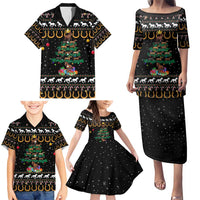 Horse Christmas Tree Christmas Design Family Matching Puletasi and Hawaiian Shirt Xmas Holiday Patterns - Wonder Print Shop