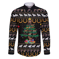 Horse Christmas Tree Christmas Design Family Matching Puletasi and Hawaiian Shirt Xmas Holiday Patterns - Wonder Print Shop