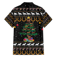 Horse Christmas Tree Christmas Design Family Matching Short Sleeve Bodycon Dress and Hawaiian Shirt Xmas Holiday Patterns - Wonder Print Shop