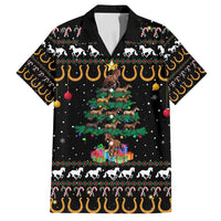 Horse Christmas Tree Christmas Design Family Matching Summer Maxi Dress and Hawaiian Shirt Xmas Holiday Patterns - Wonder Print Shop
