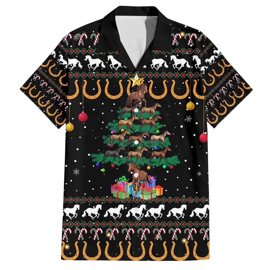 Horse Christmas Tree Christmas Design Hawaiian Shirt Xmas Holiday Patterns - Wonder Print Shop