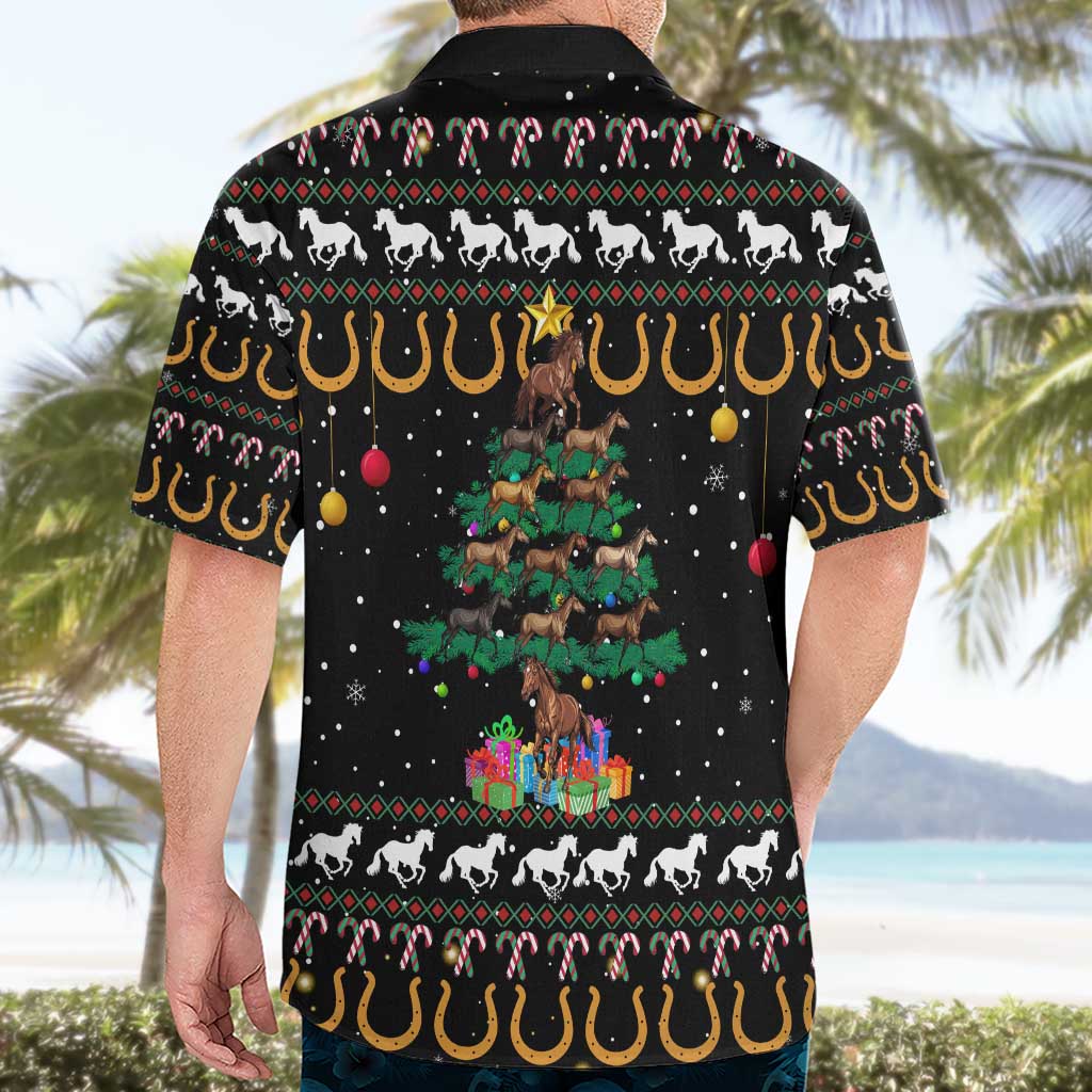 Horse Christmas Tree Christmas Design Hawaiian Shirt Xmas Holiday Patterns - Wonder Print Shop