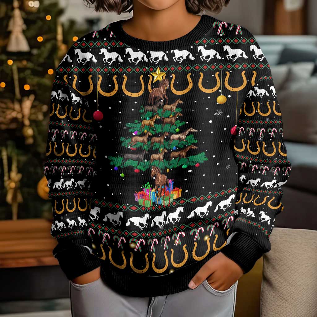 Horse Christmas Tree Christmas Design Kid Ugly Christmas Sweater Xmas Holiday Patterns - Wonder Print Shop