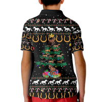 Horse Christmas Tree Christmas Design Kid Polo Shirt Xmas Holiday Patterns - Wonder Print Shop