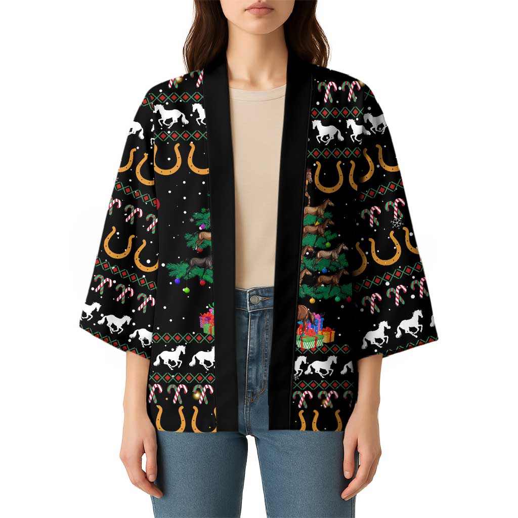 Horse Christmas Tree Christmas Design Kimono Xmas Holiday Patterns - Wonder Print Shop