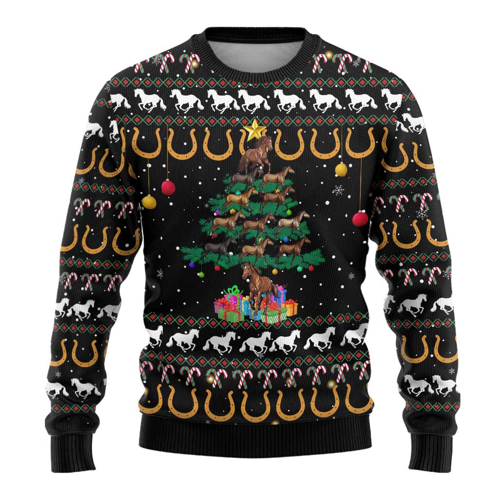 Horse Christmas Tree Christmas Design Ugly Christmas Sweater Xmas Holiday Patterns - Wonder Print Shop