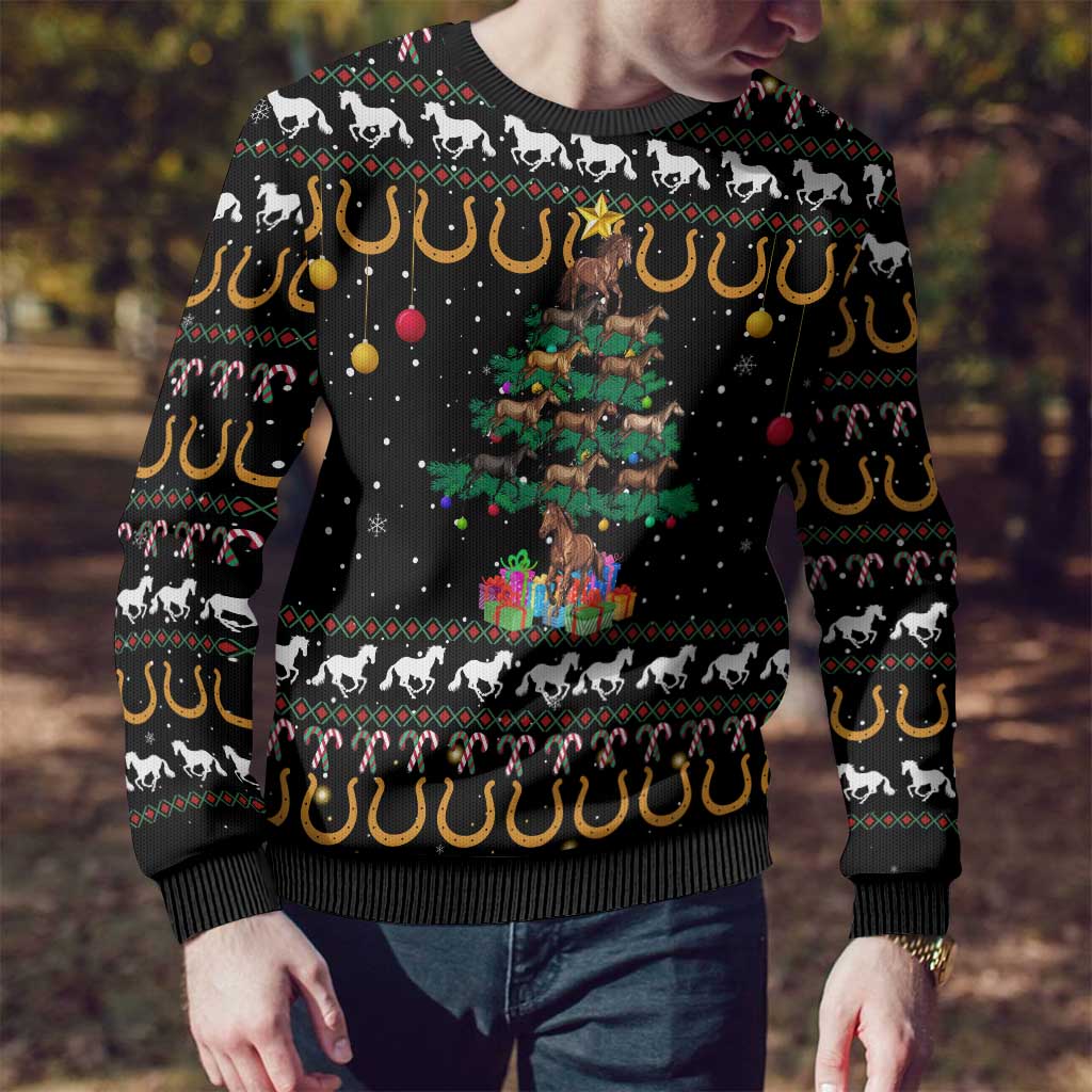 Horse Christmas Tree Christmas Design Ugly Christmas Sweater Xmas Holiday Patterns - Wonder Print Shop