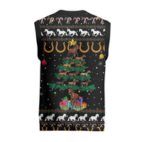 Horse Christmas Tree Christmas Design Christmas Knitted V-Neck Vest Xmas Holiday Patterns - Wonder Print Shop
