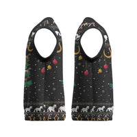 Horse Christmas Tree Christmas Design Christmas Knitted V-Neck Vest Xmas Holiday Patterns - Wonder Print Shop