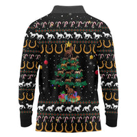 Horse Christmas Tree Christmas Design Long Sleeve Polo Shirt Xmas Holiday Patterns - Wonder Print Shop
