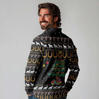 Horse Christmas Tree Christmas Design Long Sleeve Polo Shirt Xmas Holiday Patterns - Wonder Print Shop