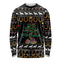 Horse Christmas Tree Christmas Design Long Sleeve Shirt Xmas Holiday Patterns - Wonder Print Shop