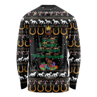 Horse Christmas Tree Christmas Design Long Sleeve Shirt Xmas Holiday Patterns - Wonder Print Shop
