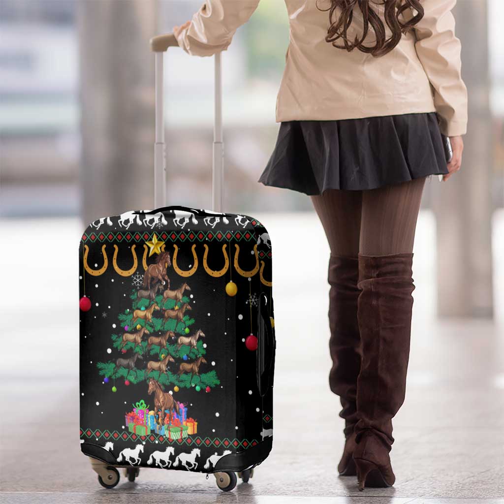 Horse Christmas Tree Christmas Design Luggage Cover Xmas Holiday Patterns - Wonder Print Shop