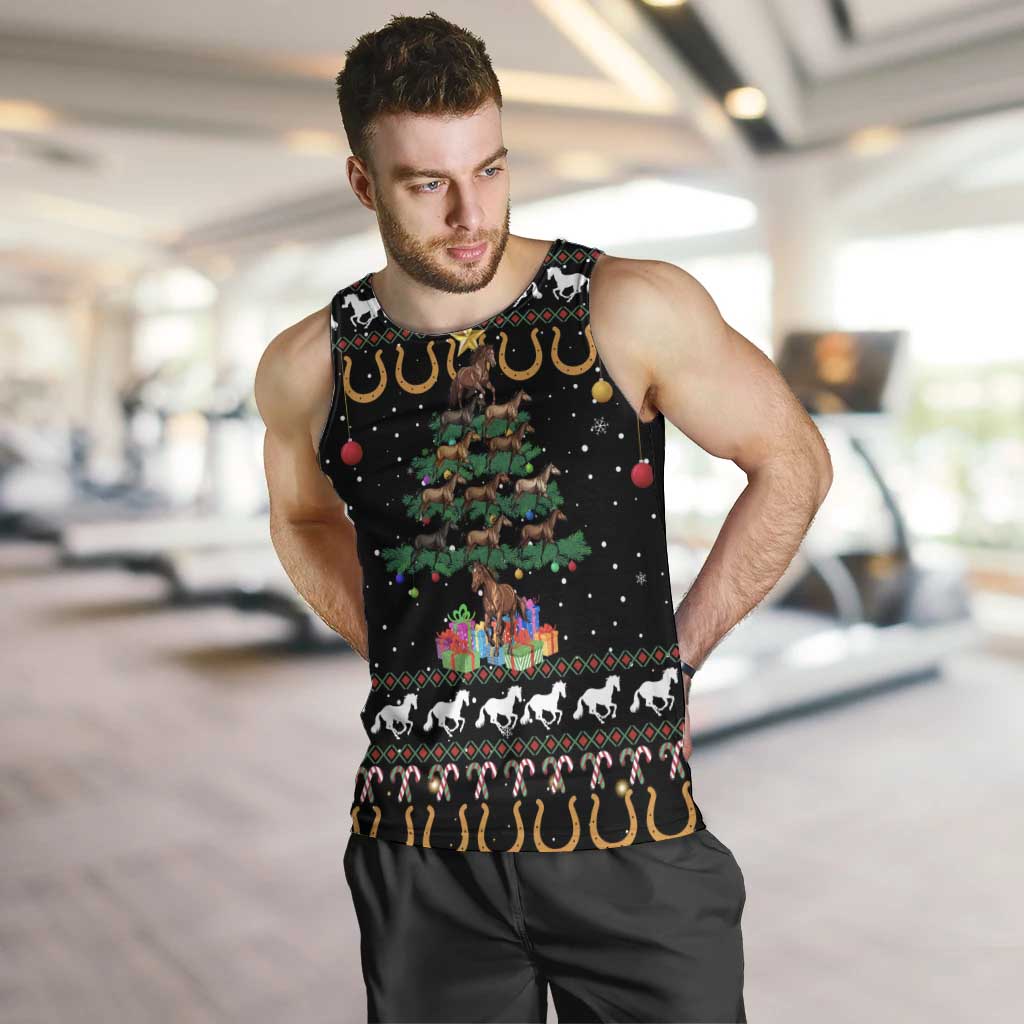 Horse Christmas Tree Christmas Design Men Tank Top Xmas Holiday Patterns - Wonder Print Shop