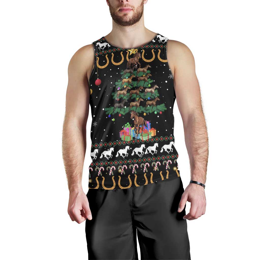 Horse Christmas Tree Christmas Design Men Tank Top Xmas Holiday Patterns - Wonder Print Shop
