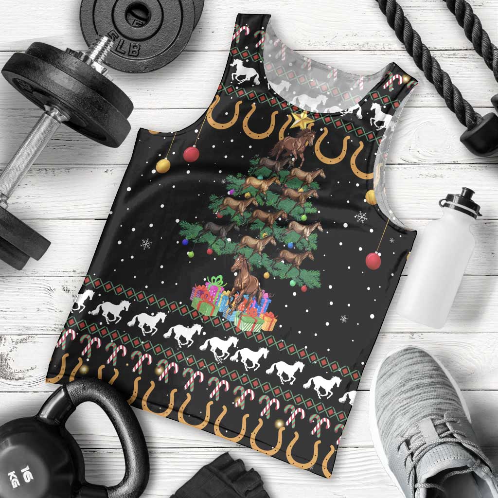 Horse Christmas Tree Christmas Design Men Tank Top Xmas Holiday Patterns - Wonder Print Shop