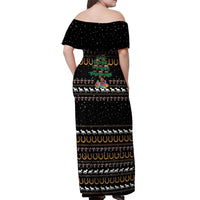 Horse Christmas Tree Christmas Design Off Shoulder Maxi Dress Xmas Holiday Patterns - Wonder Print Shop