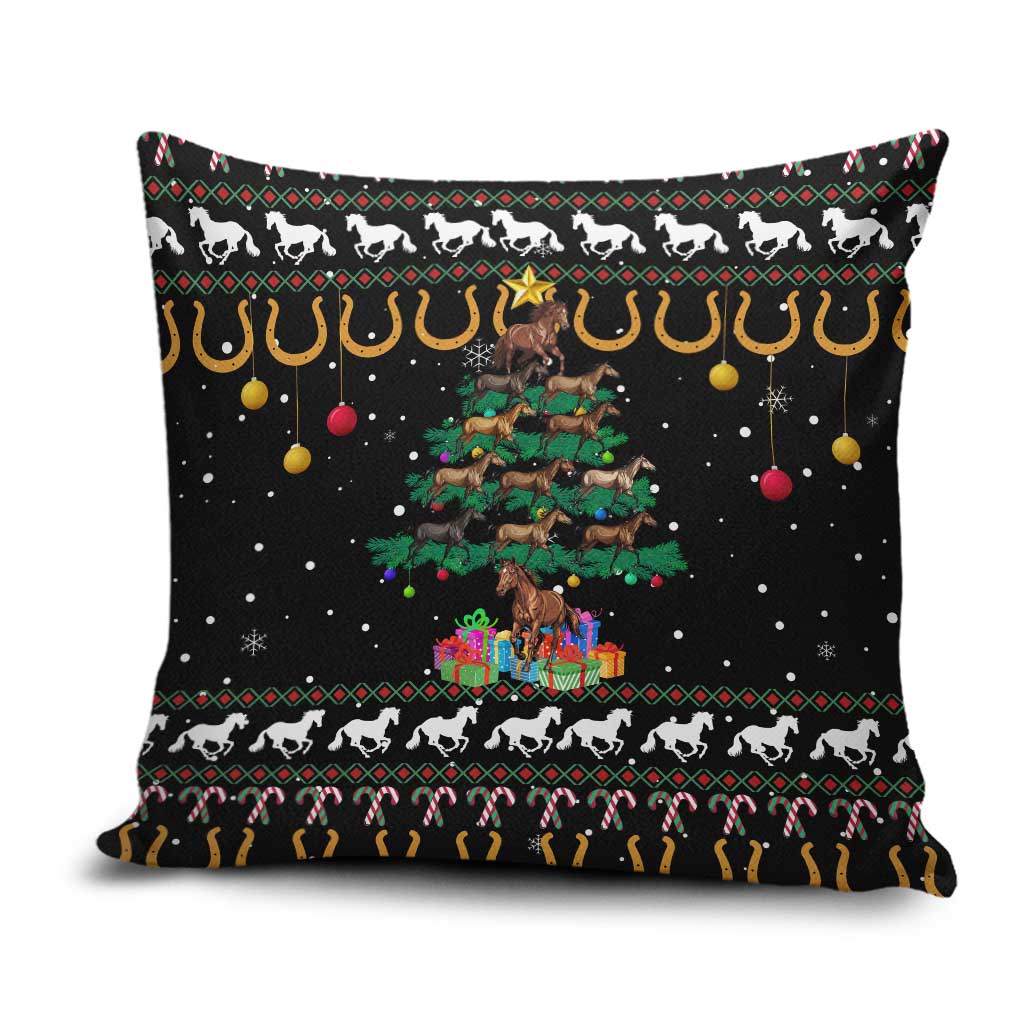 Horse Christmas Tree Christmas Design Pillow Cover Xmas Holiday Patterns - Wonder Print Shop