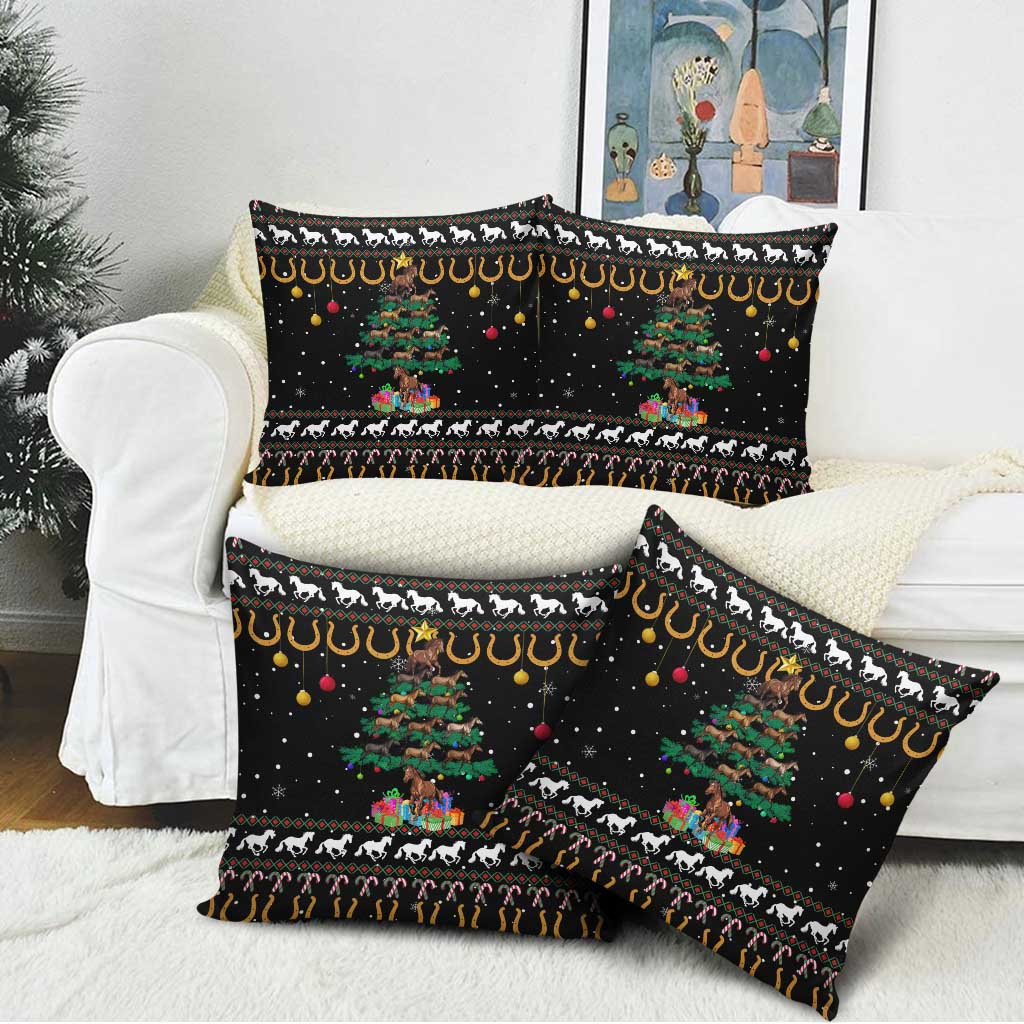 Horse Christmas Tree Christmas Design Pillow Cover Xmas Holiday Patterns - Wonder Print Shop