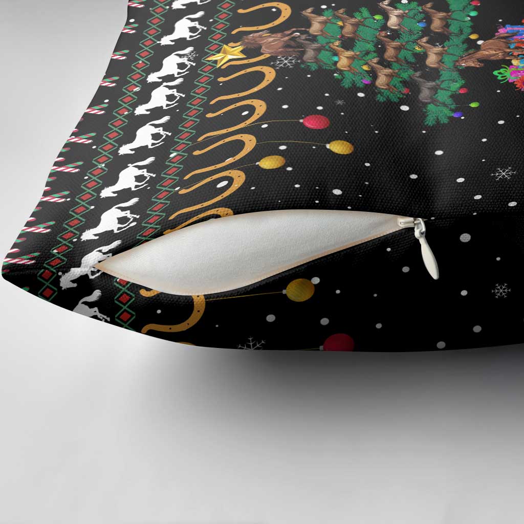Horse Christmas Tree Christmas Design Pillow Cover Xmas Holiday Patterns - Wonder Print Shop