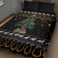 Horse Christmas Tree Christmas Design Quilt Bed Set Xmas Holiday Patterns - Wonder Print Shop