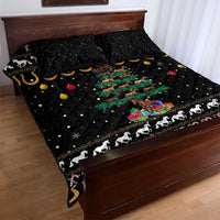 Horse Christmas Tree Christmas Design Quilt Bed Set Xmas Holiday Patterns - Wonder Print Shop