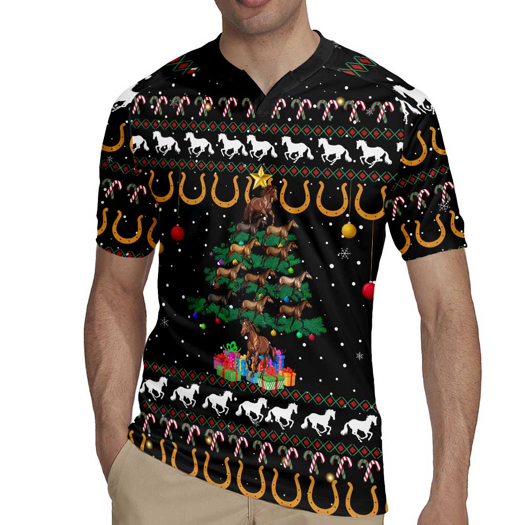 Horse Christmas Tree Christmas Design Rugby Jersey Xmas Holiday Patterns - Wonder Print Shop