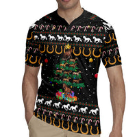 Horse Christmas Tree Christmas Design Rugby Jersey Xmas Holiday Patterns - Wonder Print Shop
